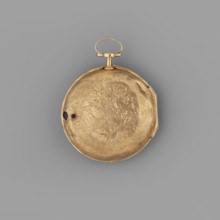 Pocket watch by Daniel Schepcke fl. 1765–1775. Gold case engraved with a bouquet of flowers and a