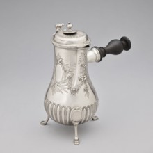 Chocolate jug by Edme-Pierre Balzac fl. 1739–1781, goldsmith. Pear-shaped chocolate vessel