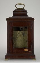 Grandfather clock, rocaille ornament, winged angel heads, bracket clock type, decorative birds;