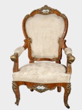 Armchair, origin unknown, neo-Rococo style, with acanthus ornament, flowers, rocaille ornament,