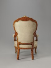 Armchair, origin unknown, rocaille ornament, neo-Rococo style; motifs: flowers, acanthus, fêtes