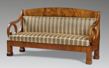 Sofa, Biedermeier style, ca. 1820–1830. Upholstered seating piece seat, backrest with armrests