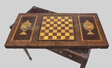 Game table, games, classicism style, rosette ornament, chessboards, vases, classicist. Rectangular