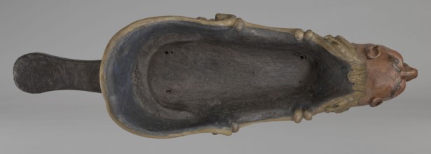 Sleigh, rococo two-seater, carved, polychrome, gilded. The sleigh is in the shape of a gondola made