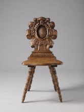 Stool, scrollwork ornament, neo-Renaissance style, cabochon ornament, ca. 1850, Warsaw possible