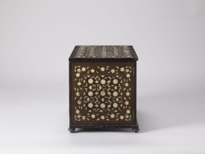 Cabinet, plant decoration, columns architectural, rosettes ornament, early 20th century, India,