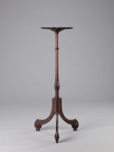 Side table, TABLE with a top in the form of a round saucer mounted on a turned stem forked into a