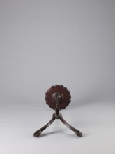 Side table, TABLE with a top in the form of a round saucer mounted on a turned stem forked into a