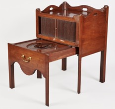 Bedside table with toilet, 4th quarter of the 18th century, England. Bedstand with toilet: tambour
