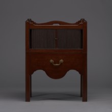Bedside table with toilet, 4th quarter of the 18th century, England. Bedstand with toilet: tambour