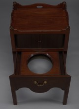 Bedside table with toilet, 4th quarter of the 18th century, England. Bedstand with toilet: tambour