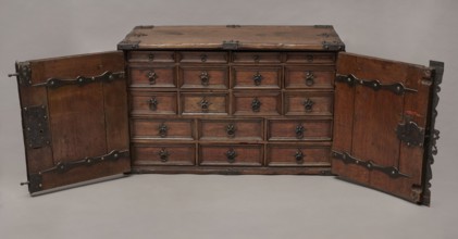 Cabinet, Baroque, 2nd quarter of the 17th century, Gdansk. A cuboid cabinet with a boarded body