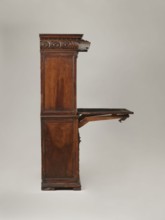 Cabinet, Cuboid cabinet with a two-winged base and an upper section with a folding flap, topped by