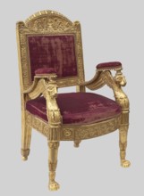 Armchair, ; griffins; Empire style; grotesques ornament; plant decoration; wickerwork ornament;