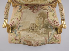 Armchair, attributed to Jean-Baptiste Oudry 1686–1755 and an unknown co-creator; carved, gilded,