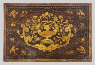Table, birds, plant ornament, vases with flowers, classicism, late 18th century, Netherlands,