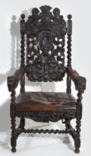 Armchair, origin unknown, neo-Baroque, early 20th century, Central Europe. Carved armchair with a