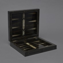 Chess, mill and backgammon box; creator, games; flower vases; chess; ; plant decoration; baroque