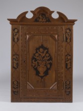 Built-in wardrobe front, baroque, rococo, ribbon-pincer ornament, flowers, vases with flowers, ca.
