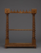 Pipe stand, origin unknown, smoking, pipes, acorns, rack for pipes and billiard cubes. Skeletal