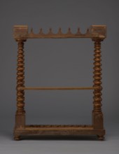 Pipe stand, origin unknown, smoking, pipes, acorns, rack for pipes and billiard cubes. Skeletal