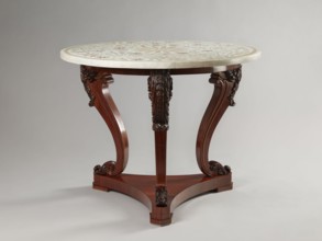 Table by Jakub Jan Simmler 1791–1872, carpenter. Round table supported by three S-shaped carved