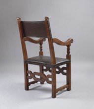 Armchair, ARMCHAIR with a frame composed of simple, angular elements, with a seat and backrest