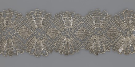 Lace fragment, metal threads, 18th century, Europe, lace fabric, width 8.2 cm, length 27.5 cm., A
