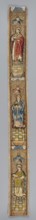 Fragment of embroidery, embroidery, saints: Philip the Apostle, Apolonia St., Szczepan St.;