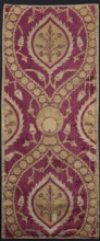 Fabric piece, Repossession, Turkish fabric, 16th century. Red sheared velvet ground with cream and