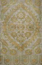 Fabric slab, fragments of a larger textile object, silk fabric. In the center, a large palmette