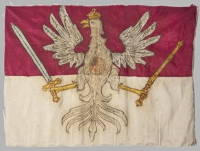 Infantry regiment pennant, double-sided banner. Blue fabric made of two silk grosgrain fabrics sewn