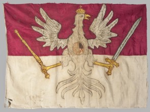 Infantry regiment pennant, pennants, Double-sided banner. Blue fabric made of two silk grosgrain