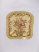 Two tapestry armchair backrest upholsteries and one sofa upholstery, varietal, flowers, floral