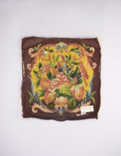 Tapestry upholstery for the seat and backrest of an armchair, and provenance; design with flowers,