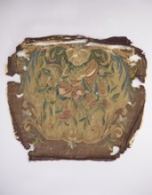 Tapestry upholstery for the seat and backrest of an armchair, and provenance; floral ornaments,