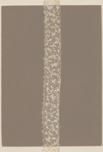 Lace fragment, needle lace, pattern composed of branched floral stem motifs with connecting spans