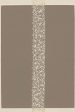 Lace fragment, lace, Pattern composed of branched floral stem motifs. Joining de brides with picots
