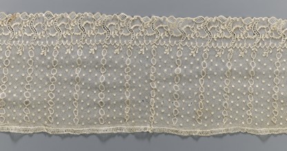 Lace fragment, Alençon lace, lace, At the bottom, an edging ornament running in a clearly separated