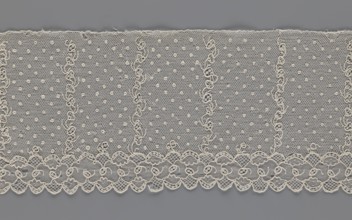 Lace fragment, A strip with a serrated edge on one side and an edge-type ornament on the serrated