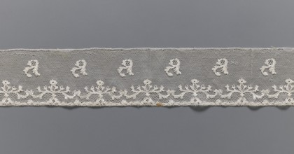 Lace fragment, Plant ornaments, Louis XVI style. At the lower edge there are two trails of fine