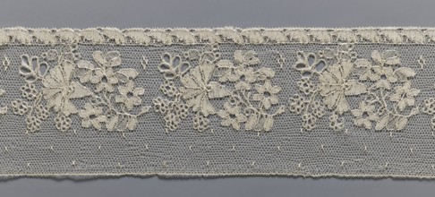 Lace fragment, As a background for the floral point clair ornament, the preserved fragment is a