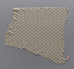 Lace fragment, lace, in a regular projective ornament with three motifs: a square, a quatrefoil,