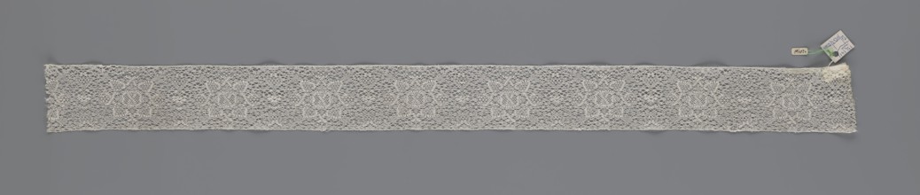 Fragment of lace, bobbin lace, 18th century, Flanders, lace, width 9 cm, length 51 cm, A long