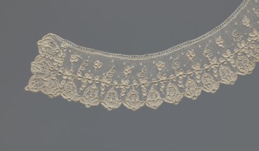 Collar, 19th century, France, band-style arched collar of equal width. Floral ornament set against