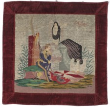 Wall-hanging picture, wall-hangings, embroidery, White Eagle coat of arms, scythes, lances,