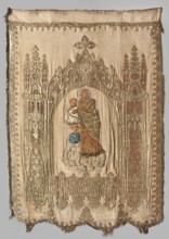 Church banner. Church banner decorated with appliqué and embroidery. Made from fabric elements that
