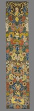 Tapestry, Tapestry embroidered in wool and silk on linen canvas. In the upper part, within a