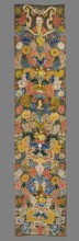 Tapestry, Tapestry embroidered in wool and silk on linen canvas. In the upper part, within a
