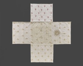 Church napkin. Thin white linen sewn from five rectangular pieces in the shape of a cross.